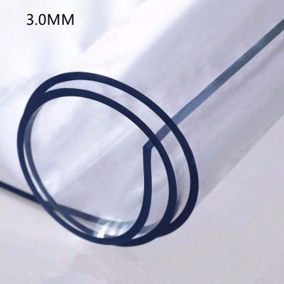 Transparent PVC Tablecloth 3.0mm thick cover protector Tablecloth Transparent Waterproof Tablew oilproof table covers home