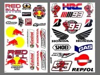 สติ๊กเกอร์แต่งรถ RED BULL HONDA HRC SHOEI (สีดำ) รถมอเตอร์ไซค์ บิ๊กไบค์ รถซิ่ง สติ๊กเกอร์ติดกระจก แต่งรถรถยนต์ รถกระบะ ติดหมวกกันน็อค จำนวน 2 แผ่น