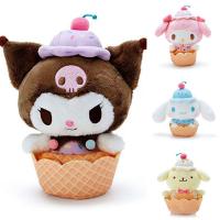 【YF】 Kawai Cartoon Sanrio Ice Cream Cone Series Prin Melody Cinnamon Roll Plush Doll Pendant Toy Ornaments Childrens Gift