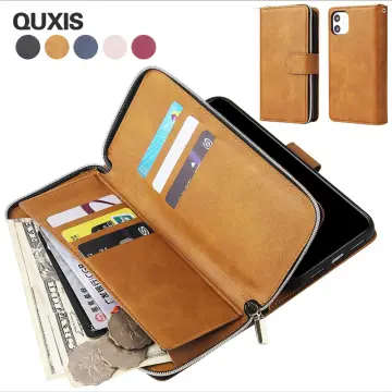 Zip Leather Wallet Purse Coins Phone Case Cover For iPhone 15 14 11 13 7 12  XR 8