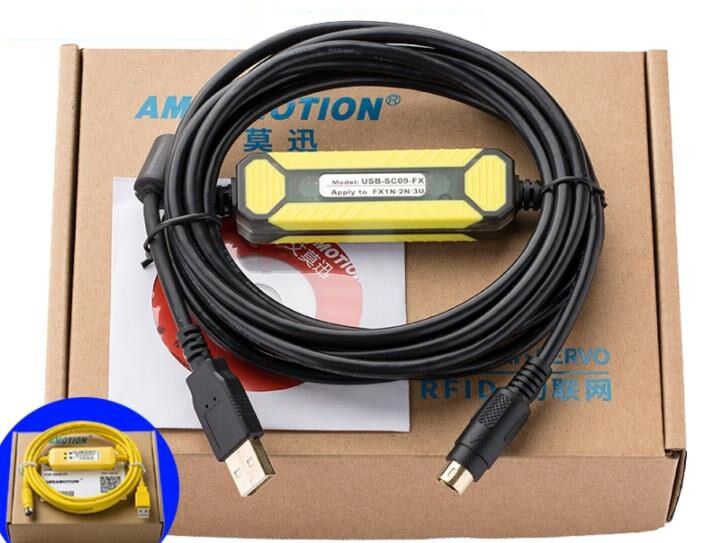 ‘；【。- NEW USB-SC09-FX For FX Series PLC Programming Cable USB To RS422 Adapter Data Download Line