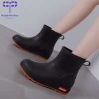 COD DSFGRTUTYIII ✿Ready Stock✿Fashionable short tube lightweight women rain boots mid tube non-slip waterproof student shoes