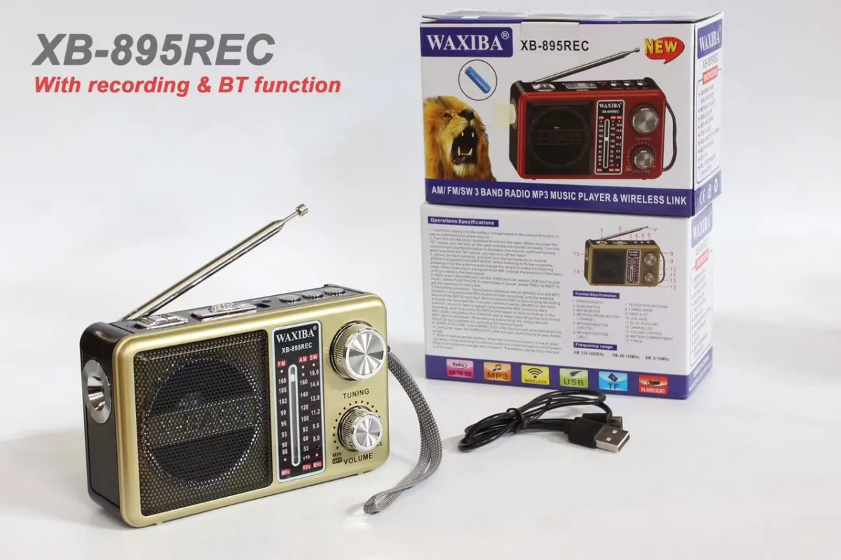 Đài USB NGHE NHẠC WAXIBA XB-895REC RADIO AM FM SW GIAO MÀU NGẪU NHIÊN |  