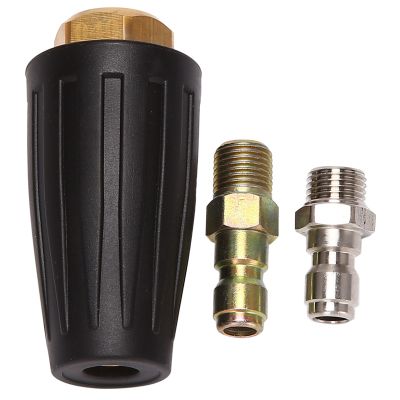 Pressure Washer Rotating Spray Turbo Nozzle Universal For Hot And Cold Water 3,000 Psi, 3.0 Orifice, 3.0 Gpm With 1/4 inch Quick Connect Plug (Black Turbo Spray Nozzle)