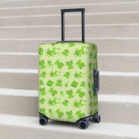 Frog Prince Pattern Suitcase Cover Holiday Kawaii Green Cartoon Frogs Elastic Luggage Case Business Protector