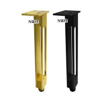 2Pcs Aluminum Titanium Gold Matte Black Furniture Cabinet Table Sofa Leg With Leveling Feet Furniture Protectors Replacement Parts Furniture Protector