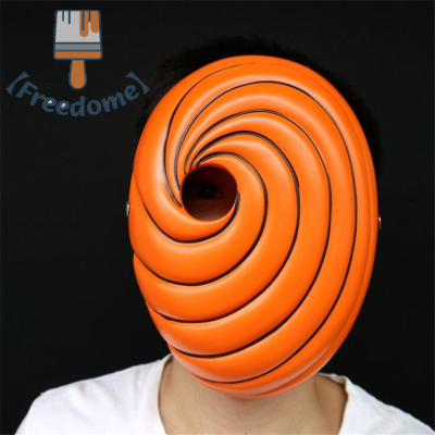 【Freedome】 คอสเพลย์หน้ากาก props uchiha obito สีส้มเรซิ่นปาร์ตี้ฮาโลวีน Tobi Mask Gift