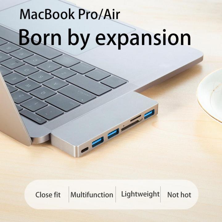 bru-usb-c-ศูนย์กลางสำหรับ-macbook-pro-อะแดปเตอร์-usb-ชนิด-c-hub-3-0-tf-ช่องตัวอ่าน-sd-pd-สำหรับ-macbook-pro-air-2020-2019-2018ฮับ-usb