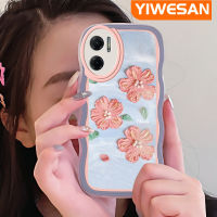 Jlingji เคสสำหรับ Xiaomi MI Xiaomi MI MI Redmi 10 5G Note 11E 5G Redmi 11 Prime มุกแวววาวกรอบสีส้มดอกไม้สีชมพูสีเคสมือถือนิ่มกันกระแทกแบบใสเคสโทรศัพท์ปกป้องทนทานต่อรอยขีดข่วน