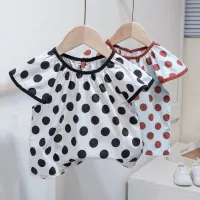 Ryn studio [Babycat] พร้อมส่ง ขายดี ใหม่ เสื้อแขนกุด ผ้าฝ้าย ลายจุด สไตล์เกาหลี ญี่ปุ่น แฟชั่นฤดูร้อน สําหรับเด็กผู้หญิง 2022