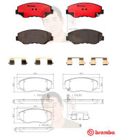 P28 035C ผ้าเบรก F (แท้ BREMBO รุ่น Ceramic) HONDA ซีวิค CIVIC FC FK 1.5 Turbo, 1.8Vtec ปี2016-&amp;gt; /ซีอาร์-วี CR-V(Gen2) 2.0i Vtec 2.4 Vtec, Prestige ปี2002-2007