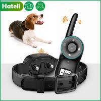 HATELI ปลอกคอฝึกสุนัขปลอกคอไฟฟ้ากันน้ำ Anti Bark USB ชาร์จรีโมทคอนโทรล Bark Control Collar Trainer