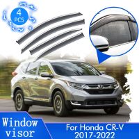 4X สำหรับฮอนด้า CR-V รถ CRV CR V 2017 2018 2019 2020 2021 2022ช่องระบายอากาศด้านข้างสำหรับดีเฟล็คเตอร์ครอบกระจกรถยนต์กันฝนอุปกรณ์เสริมฝาครอบลม