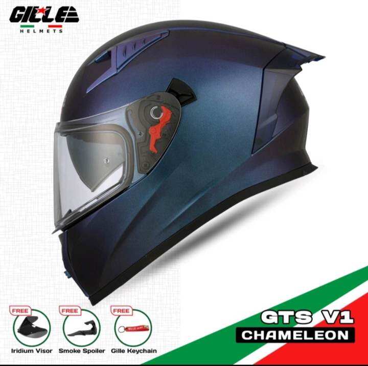 Gille GTSV1 Chameleon Series Solid Full Face Dual Visor Helmet Lazada PH