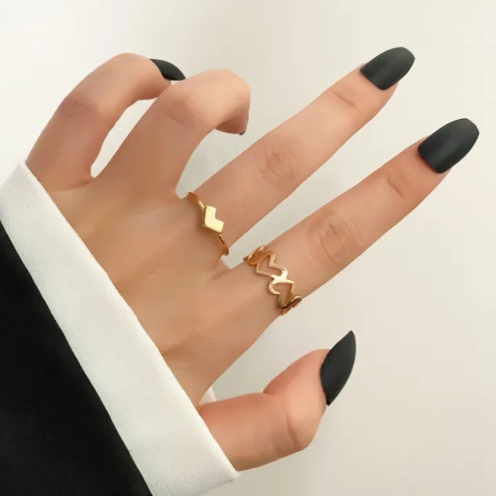 iparam-trendy-black-gold-color-metal-rings-set-for-women-men-concise-couple-ring-heart-lover-gifts-fashin-jewelry