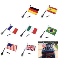 Motorcycle Rear Side Mount Luggage Rack Vertical Flag with Pole National Flag for Harley for Sportster XL883 1200 for Touring