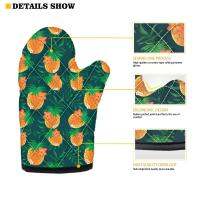 Polka dot Microwave Glove Oven Glove Potholder Mat Non-slip Heat Resistant Oven Mitts Heat Insulation Pad For BBQ Or Kitchen