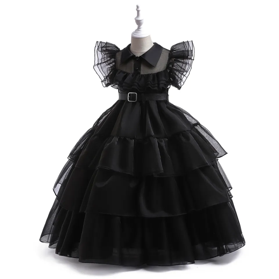 Halloween Party Costumes Movie Wednesday Cosplay Dresses Wednesday Addams  Cosplay Costume Gothic Wind Adult Kids Children Dress