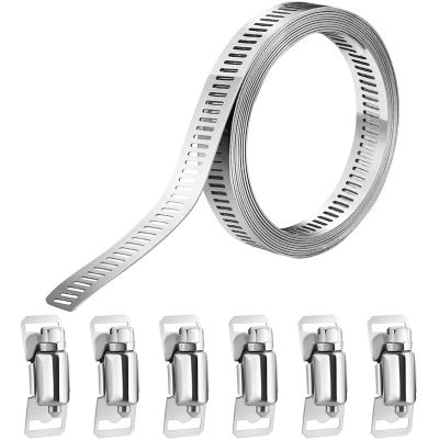 304 Stainless Steel Adjustable Hose Clamps, DIY Worm Gear Duct Clamp Set, for Radiator/Automotive &amp; Mechanical Plumbing