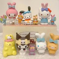 ปอมปอม Lucu Purin Cinnamoroll เมโลดี้ Kuromi Pochacco Hello Kitty Sanrio โมเดลตุ๊กตาขยับแขนขาได้ Boneka Dekorasi Hadiah