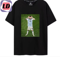 LD แชมป์ฟุตบอลโลกปี 2022 อาร์เจนติน่า เสื้อแขนสั้นที่ระลึก Triple Crown Messi เสื้อ Samsung Messi No. 10