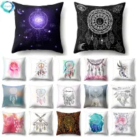 boho indain pillow cushion cover feather dreamcatcher decoration sofa car cushions home decor pillowcase 45*45 40595