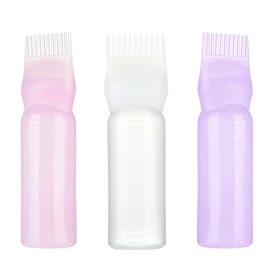 1 Piece Root Comb Applicator Bottles, 2 ounce 180ml Hair Coloring