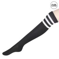 2023 Hot Love Story Sexy College Style Cotton Thick Black And White Stripes Stockings Three Bars Over The Knee White Knee High Socks