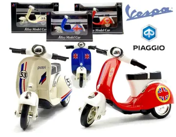 1:10 Diecast Motorcycle Model Toy Scooter Vespa PX125 Replica With