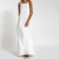 【CW】☏☬  Split Halter Floor-length Ladies Cotton Breathable Beach