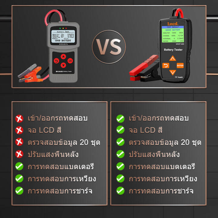 lancol-mdxt600-12v-car-battery-tester-เครื่องทดสอบแบตเตอรี่รถยนต์-tft-lcd-screen-40-2000-cca-automotive-alternator-tester-digital-auto-battery-analyzer