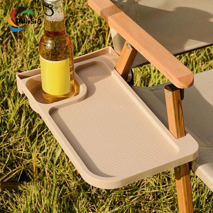 chulisia Camping Chair Side Table Lounge Chair Cup Holder Detachable