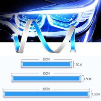 หลอดไฟ LED DRL สำหรับรถยนต์,ไฟเลี้ยว Lampu Jalan กลางวันมีความยืดหยุ่นกันน้ำได้อัตโนมัติ30 45 60ซม. สีขาวเหลืองเบรก2ชิ้น