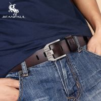 JIFANPAUL Genuine Leather For Men High Quality Black Buckle Jeans Belt Cowskin Casual Belts Business Belt Cowboy waistband Belts