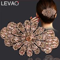 Levao Rhinestones Flower Bangs Clip Hairpin Hair Clips for Women Hair Accessories Pearl Barrette Clip Hair Claw Hairgrip