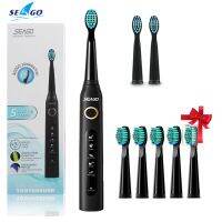 HOKDS Seago SG-507 Electric Toothbrush Sonic Washable Electronic Teeth Brush 5 Models USB Rechargeable IPX7  Black Tooth Brush Set