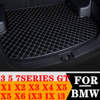 Sinjayer กันน้ำรถ Trunk Mat AUTO Tail Boot Cargo Pad พรม Liner สำหรับ BMW 2 3 5 7 Series GT X5 X1 X2 X3 X4 I3 IX IX3