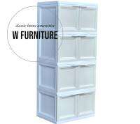 Wfurniture?ตู้พลาสติกน็อคดาวน์อเนกประสงค์ 4ชั้น ?มือจับบน/ฝาสวิง ✅รุ่น Color Vid ?สีPastel ❗️❗️สินค้าพร้อมส่ง❗️❗️