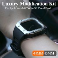 Luxury Modification Kit Case Band For Apple Watch 8 7 6 5 4 SE 44mm 45mm Strap Metal Frame Bezel Watchband for iWatch Series Straps