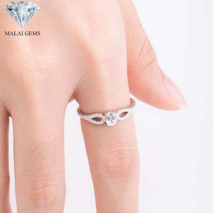 malai-gems-แหวนเพชร-แหวนเพชรชู-แหวนวงรี-เงินแท้-925-เคลือบทองคำขาว-ประดับเพชรสวิส-cz-รุ่น-151-rh1752-แถมกล่อง