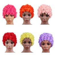 【CW】 Cap Flowers Floral Elastic Swim Hair Padding Bathing Hat Sportswear