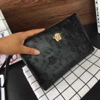 Douyin Clutch Bag Casual Large-Capacity Envelope Bag Soft Leather Trendy Mens Folder Bag Internet Celebrity Portable Wallet Social Boy And Girl 【OCT】