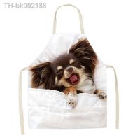 ☁◙✻ 1Pcs Cute Dog Pattern Print Kitchen Apron Women Sleeveless Linen Home Baking Cooking Kitchen Apron Restaurant Easy Clean Bib