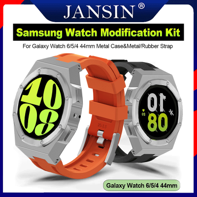 jansin สายยาง สายนาฬิกา สําหรับ Samsung Galaxy Watch 6 5 Pro 44มม 45มม สาย+modification kit เคส Galaxy Watch 6 5 4 44มม