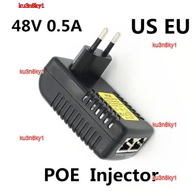 ku3n8ky1 2023 High Quality EU plug POE power adapterInput AC 100-240VOutput DC48V 0.5A for DAHUA Video Intercom VTO3211D-P and VTO2111D-WP