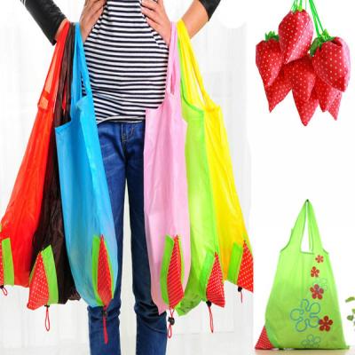 Fashion Reusable Nylon Storage Shopping Bags Strawberry Tote Eco