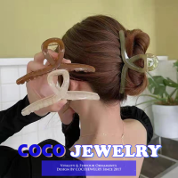 COCOJEWELRY แฟชั่นสีคว้าคลิปขนาดใหญ่วุ้นข้ามฉลามกิ๊บ Ins เวอร์ชั่นเกาหลีอุปกรณ์ผม