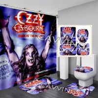 【CW】❀❖  OZZY OSBOURNE Printed Shower Curtain Anti-slip Set Toilet Rugs  K05