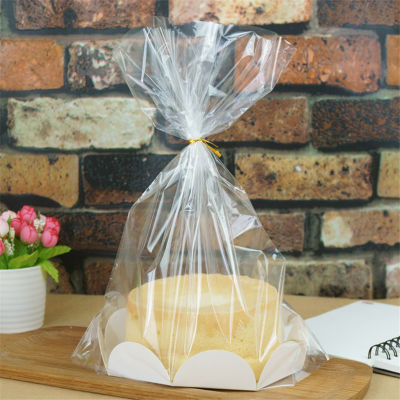 10 Pcs/Set Fashion 6/8 inch Chiffon Cake Packaging Bags Bread Plastic Package Birthday Gift Bags