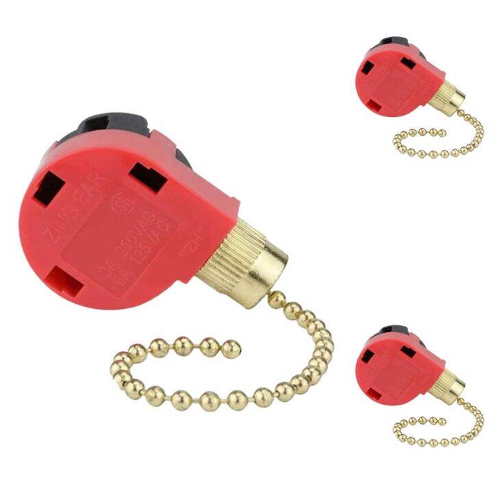 3Pcs Ceiling Fan Switch 3 Speed 4 Wire ZE268S1 Fan Pull Chain Switch